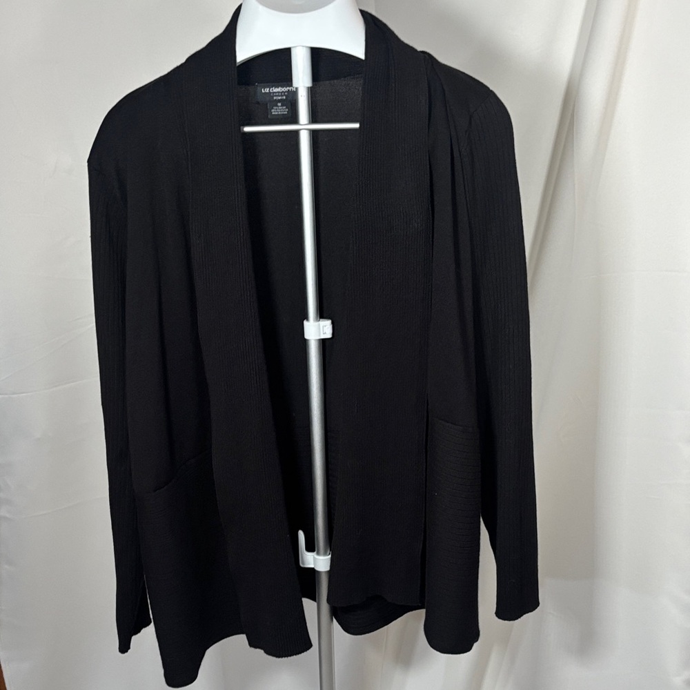 Liz Claiborne black  Open Front Cardigan 1X